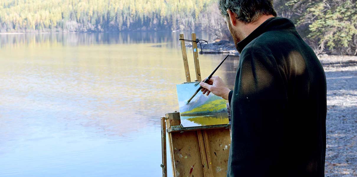 Jeff painting on Lake McDonald