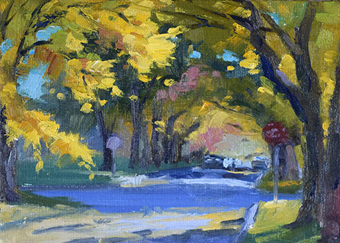 Fall on the east side oil painting montana plein air