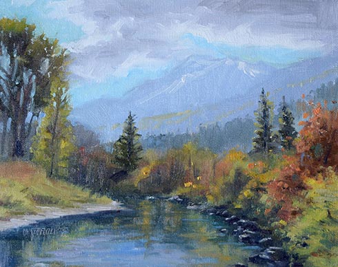 A Montana Fall Glacier National Park plein air painting