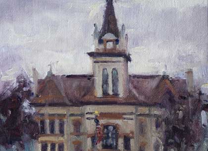 courthouse mood oil painting