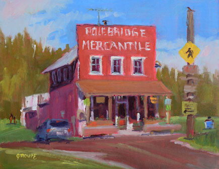 dusk at the mercantile oil painting