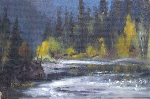 fall on the middle fork oil painting
