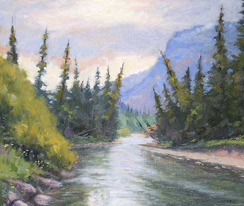 Rocky Shoreline glacier park paintings