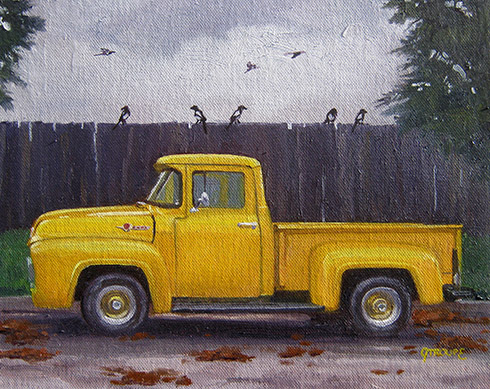 Stepside and Magpies classic car paintings