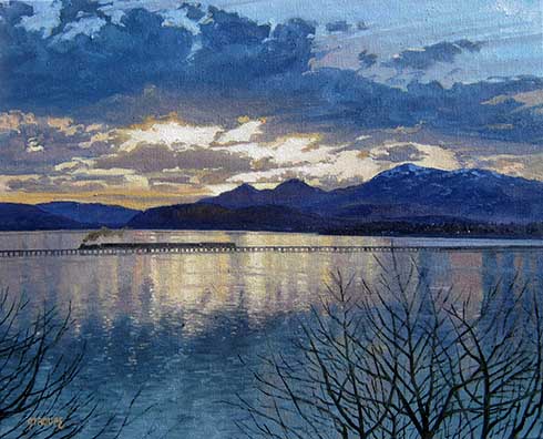 Montana plein air painter painting Transiting Pend d'Oreille