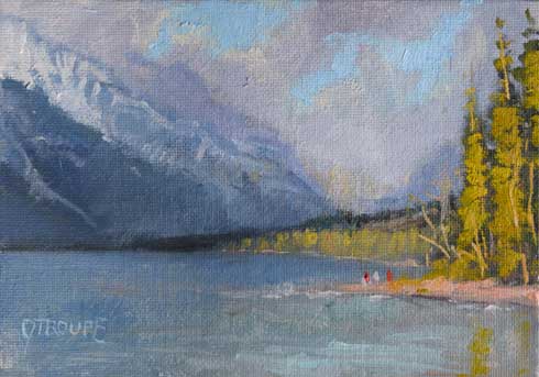 Montana plein air painter painting Warmth Before Winter