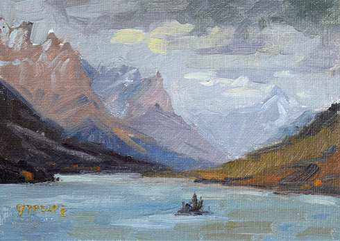 Fall's Peace glacier park paintings St. Mary's Lake